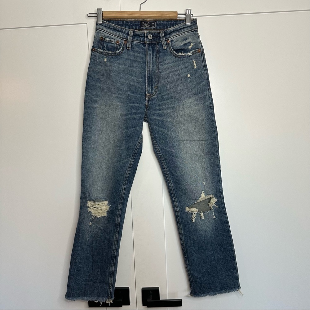 Abercrombie & Fitch Zoe Natural Rise Ankle Straight Jeans 25 0 high waist 90’s - Picture 2 of 8